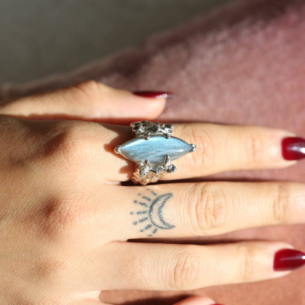 angela monaco jewelry philadelphia jeweler silver labradorite marquis statement ring