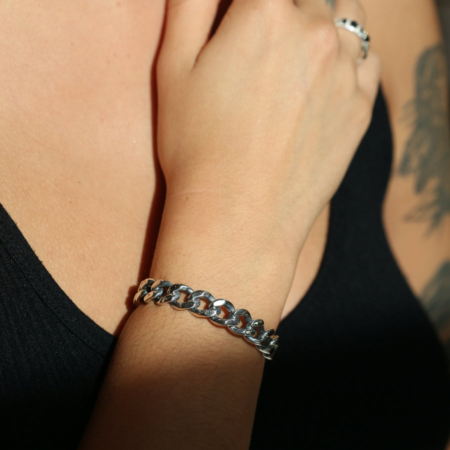 Angela Monaco Jewelry philadelphia cuban link chain cuff sterling silver 