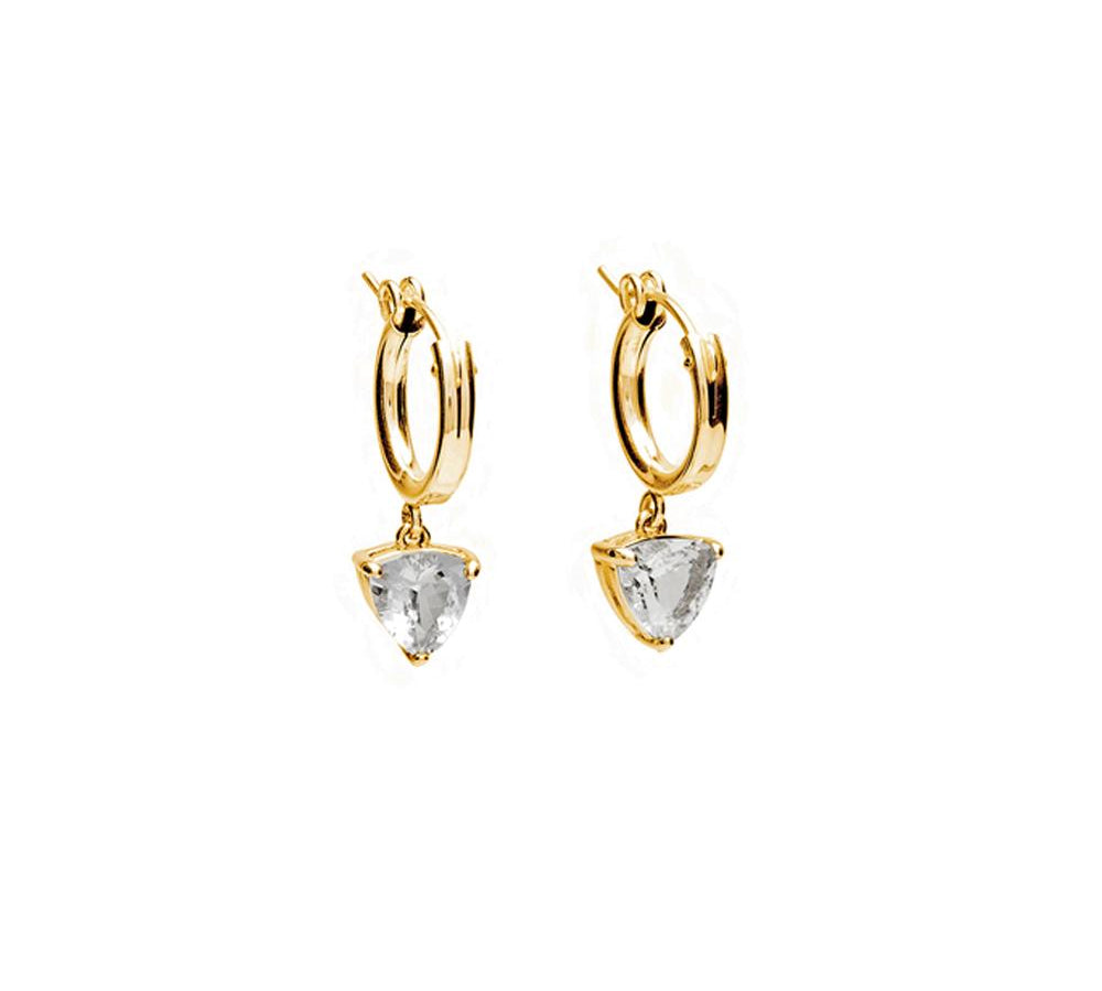 EROS TRILLION HOOP EARRINGS | 14k GOLD & HERKIMER - AngelaMonacojewelry