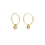 RAW HOOP EARRINGS | 14k GOLD & HERKIMER - AngelaMonacojewelry