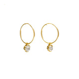 RAW HOOP EARRINGS | 14k GOLD & HERKIMER - AngelaMonacojewelry