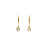 RAW HOOP EARRINGS | 14k GOLD & HERKIMER - AngelaMonacojewelry