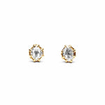RAW STUD EARRINGS | 14k GOLD & HERKIMER - AngelaMonacojewelry