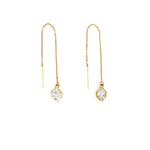 RAW THREADER EARRINGS | 14k GOLD & HERKIMER - AngelaMonacojewelry