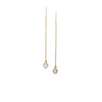 RAW THREADER EARRINGS | 14k GOLD & HERKIMER - AngelaMonacojewelry