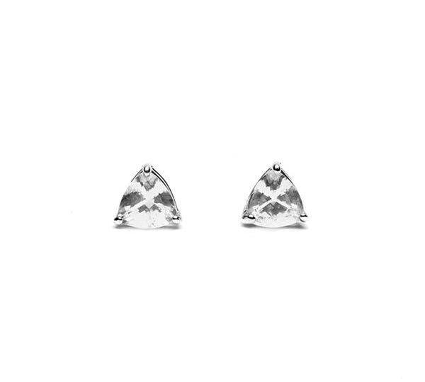 TRILLION STUD EARRINGS | SILVER & HERKIMER - AngelaMonacojewelry