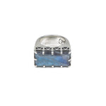 EAST WEST CROWN RING | SILVER & LABRADORITE - AngelaMonacojewelry