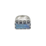 EAST WEST CROWN RING | SILVER & LABRADORITE - AngelaMonacojewelry