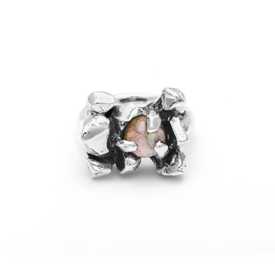 ELIXIR COCKTAIL RING | SILVER & LABRADORITE - AngelaMonacojewelry