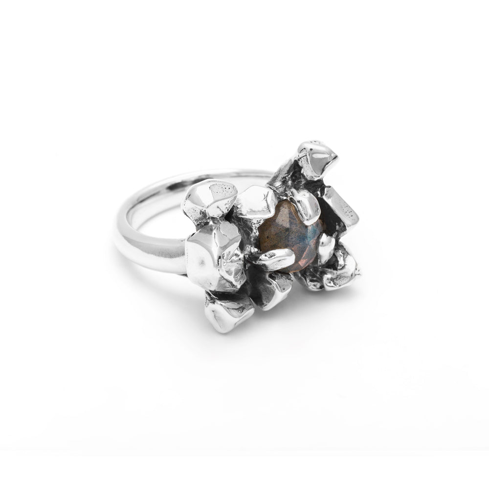 ELIXIR COCKTAIL RING | SILVER & LABRADORITE - AngelaMonacojewelry