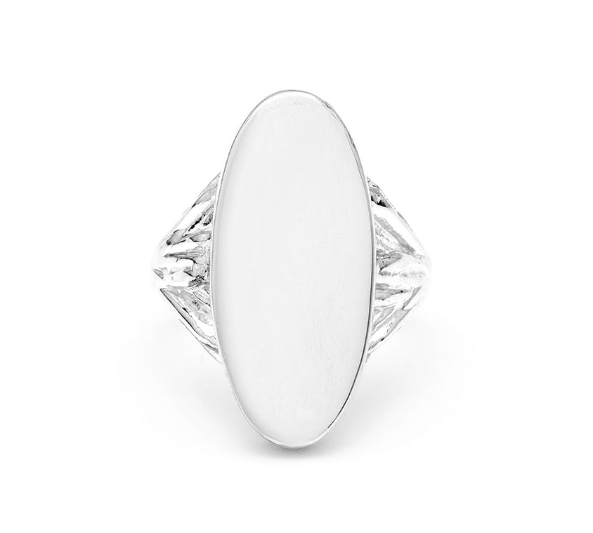 READY TO SHIP | ROOTS SIGNET RING | SILVER SIZE 8 - AngelaMonacojewelry