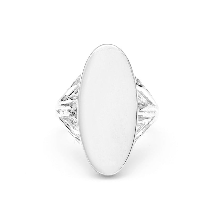 READY TO SHIP | ROOTS SIGNET RING | SILVER SIZE 8 - AngelaMonacojewelry