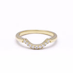 angela monaco jewelry philadelphia jeweler pave arc nine stone contour band 14K yellow gold diamond www.angelamoncaojewelry.com