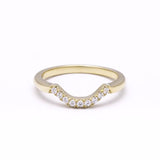 angela monaco jewelry philadelphia jeweler pave arc nine stone contour band 14K yellow gold diamond www.angelamoncaojewelry.com