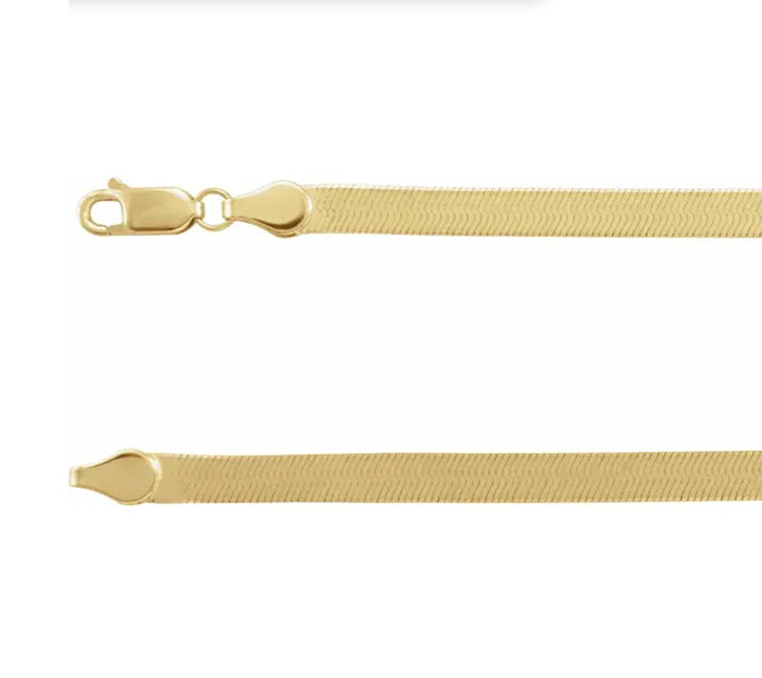 angela monaco jewelry philadelphia jeweler flexible herringbone chain necklace 14K yellow gold