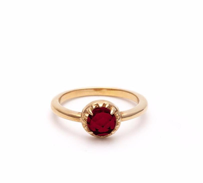 MATRIX HALO RING | GOLD VERMEIL & GARNET - AngelaMonacojewelry