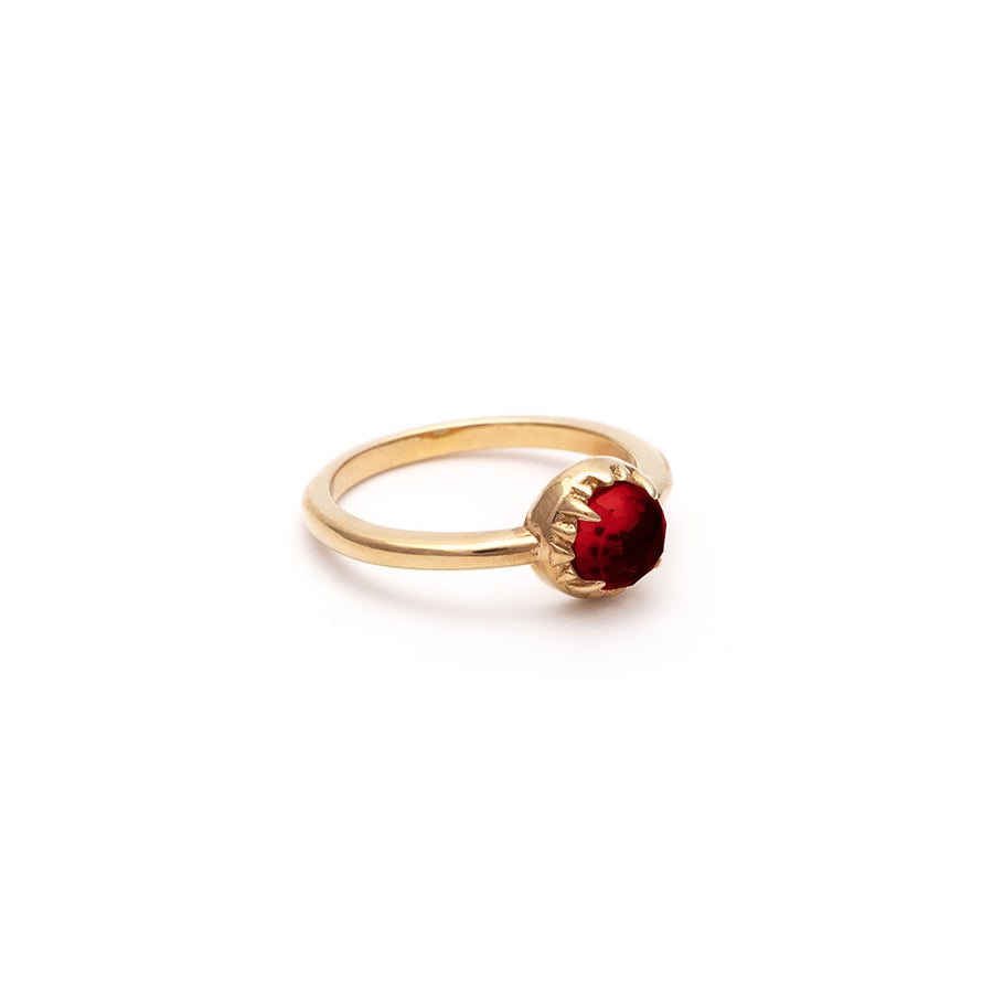 MATRIX HALO RING | GOLD VERMEIL & GARNET - AngelaMonacojewelry