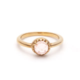 MATRIX HALO RING | 14k GOLD & ROSE QUARTZ - AngelaMonacojewelry