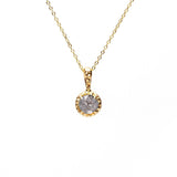 angela monaco jewelry philadelphia jeweler matrix halo necklace 14K yellow gold salt and pepper diamond
