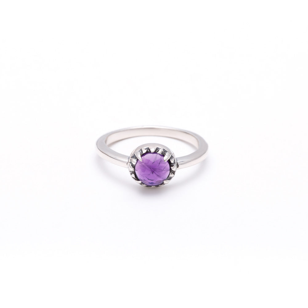 MATRIX HALO RING | SILVER & AMETHYST - AngelaMonacojewelry