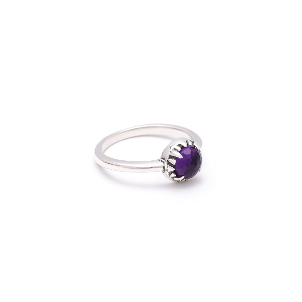 MATRIX HALO RING | SILVER & AMETHYST - AngelaMonacojewelry