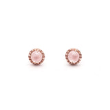 MATRIX HALO STUDS | ROSE QUARTZ