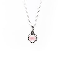 MATRIX HALO NECKLACE | SILVER & ROSE QUARTZ - AngelaMonacojewelry