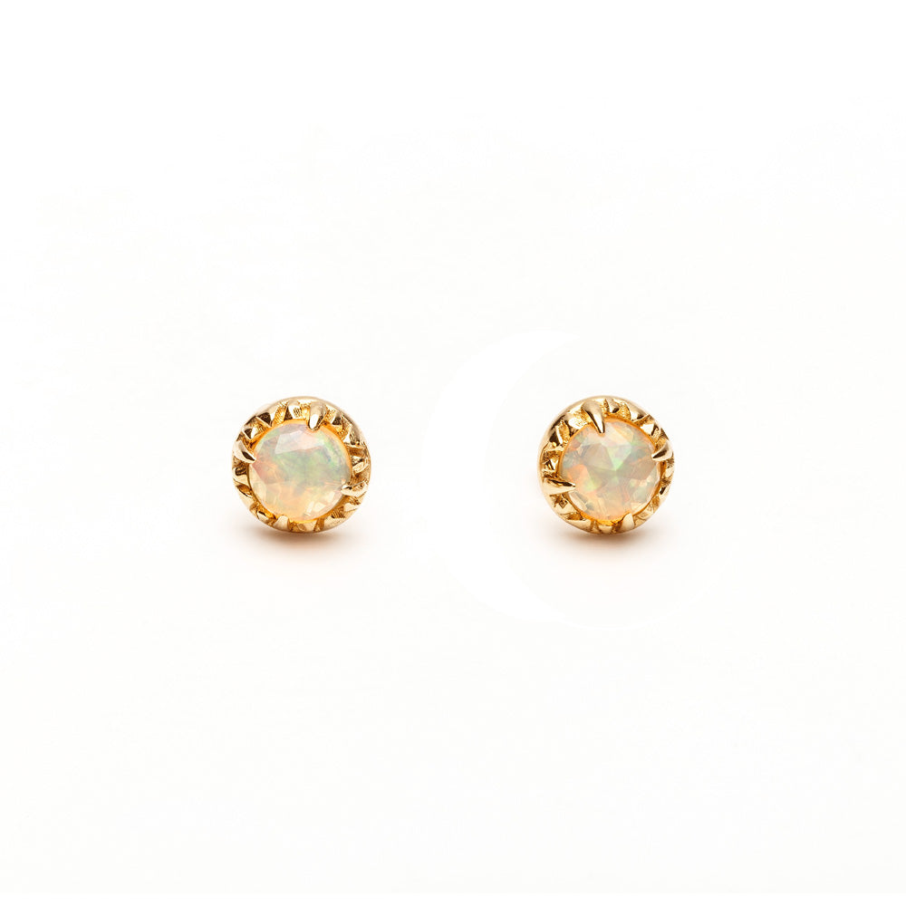 MATRIX HALO STUDS | GOLD VERMEIL & OPAL - AngelaMonacojewelry