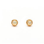 MATRIX HALO STUDS | GOLD VERMEIL & OPAL - AngelaMonacojewelry