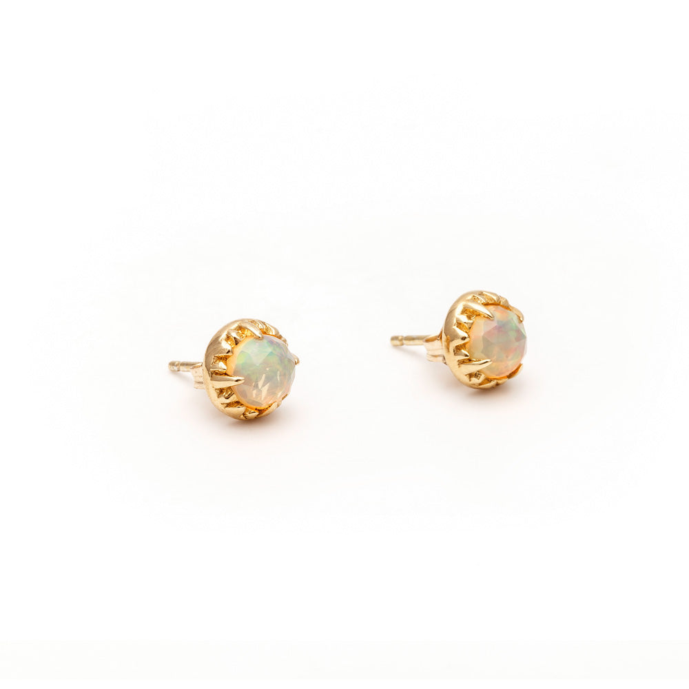 MATRIX HALO STUDS | GOLD VERMEIL & OPAL - AngelaMonacojewelry