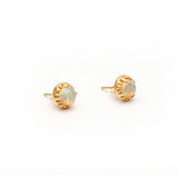 MATRIX HALO STUDS | GOLD VERMEIL & OPAL - AngelaMonacojewelry