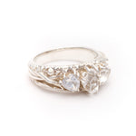 TRI-REALM MATRIX RING | SILVER & HERKIMER - AngelaMonacojewelry