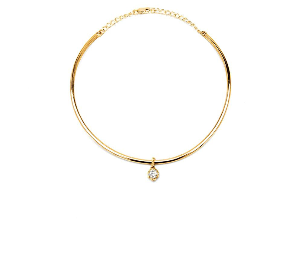 CHARM COLLAR | 14k GOLD & HERKIMER - AngelaMonacojewelry