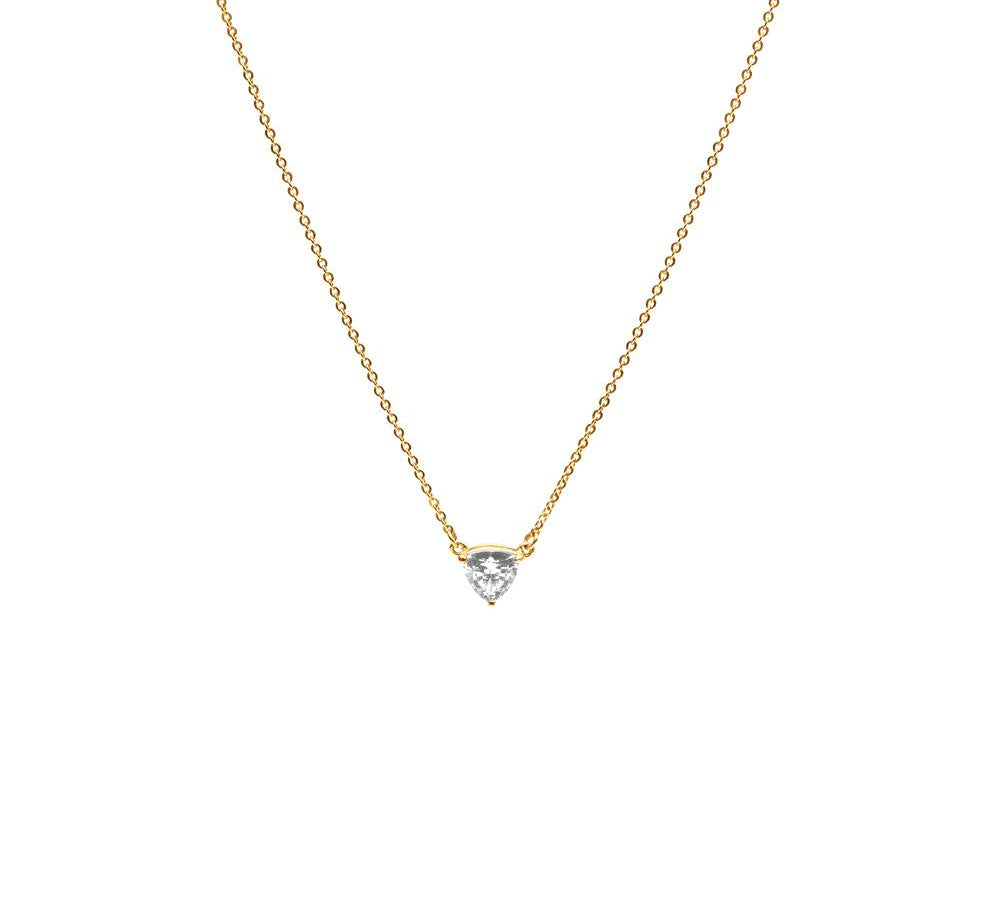 TRILLION PENDANT NECKLACE | 14k GOLD & HERKIMER - AngelaMonacojewelry