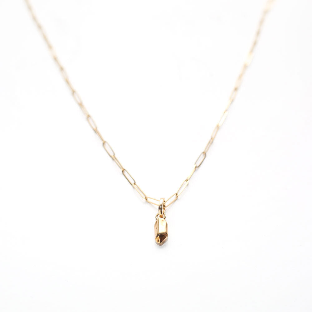  angela monaco jewelry philadelphia jeweler paperclip with chain gold nugget charm 14K yellow gold