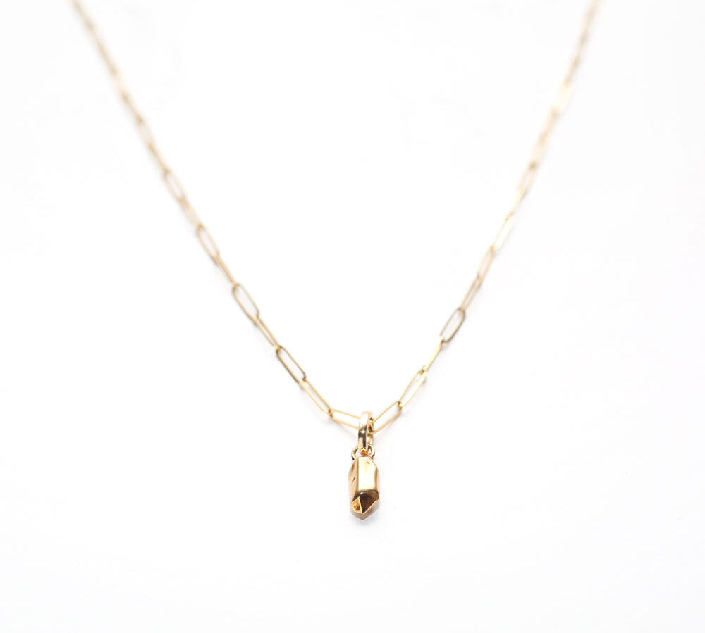 angela monaco jewelry philadelphia jeweler paperclip with chain gold nugget charm 14K yellow gold