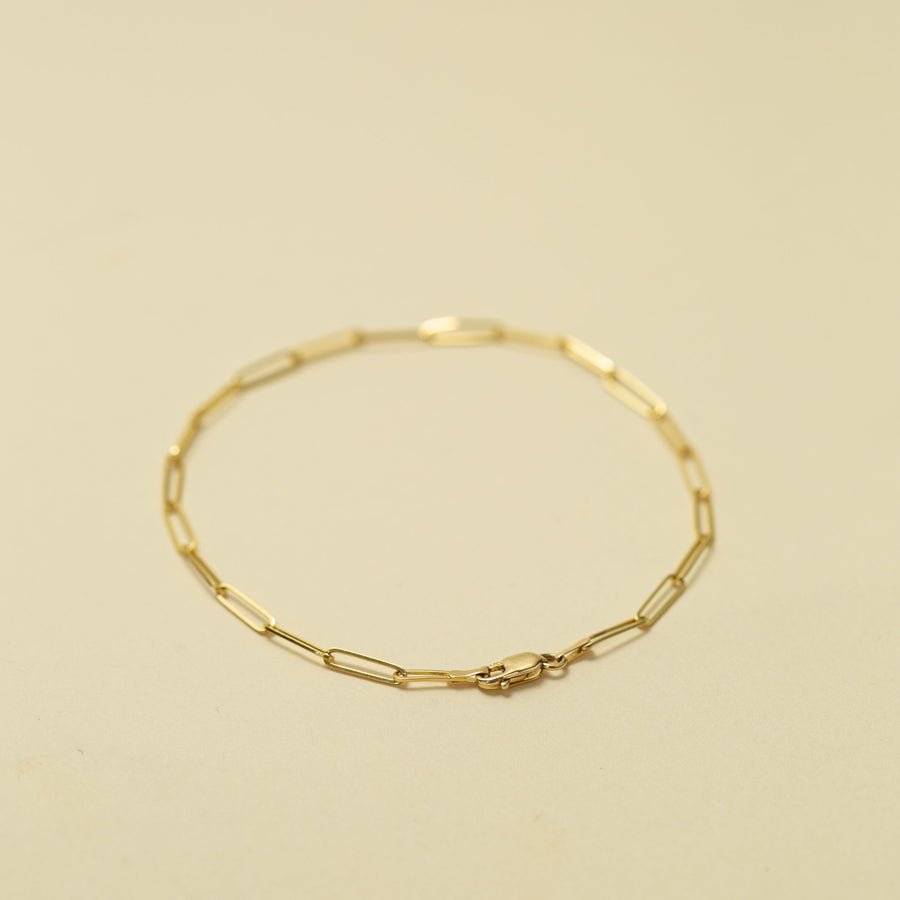angela monaco jewelry philadelphia jeweler classic paperclip chain bracelet 14K yellow gold