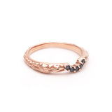 PAVE MATRIX CONTOUR BAND | ROSE GOLD & BLACK DIAMOND - AngelaMonacojewelry