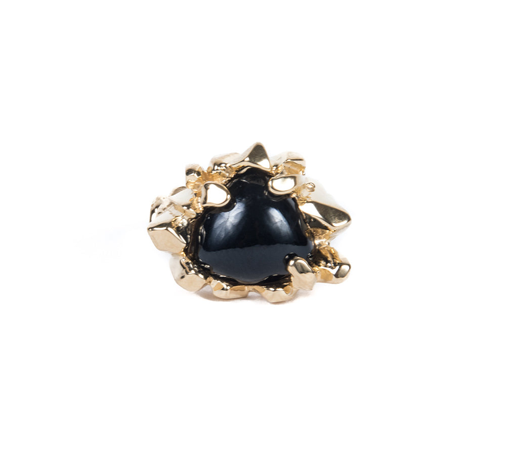 PRIMORDIAL MOUND RING | GOLD VERMEIL & ONYX - AngelaMonacojewelry