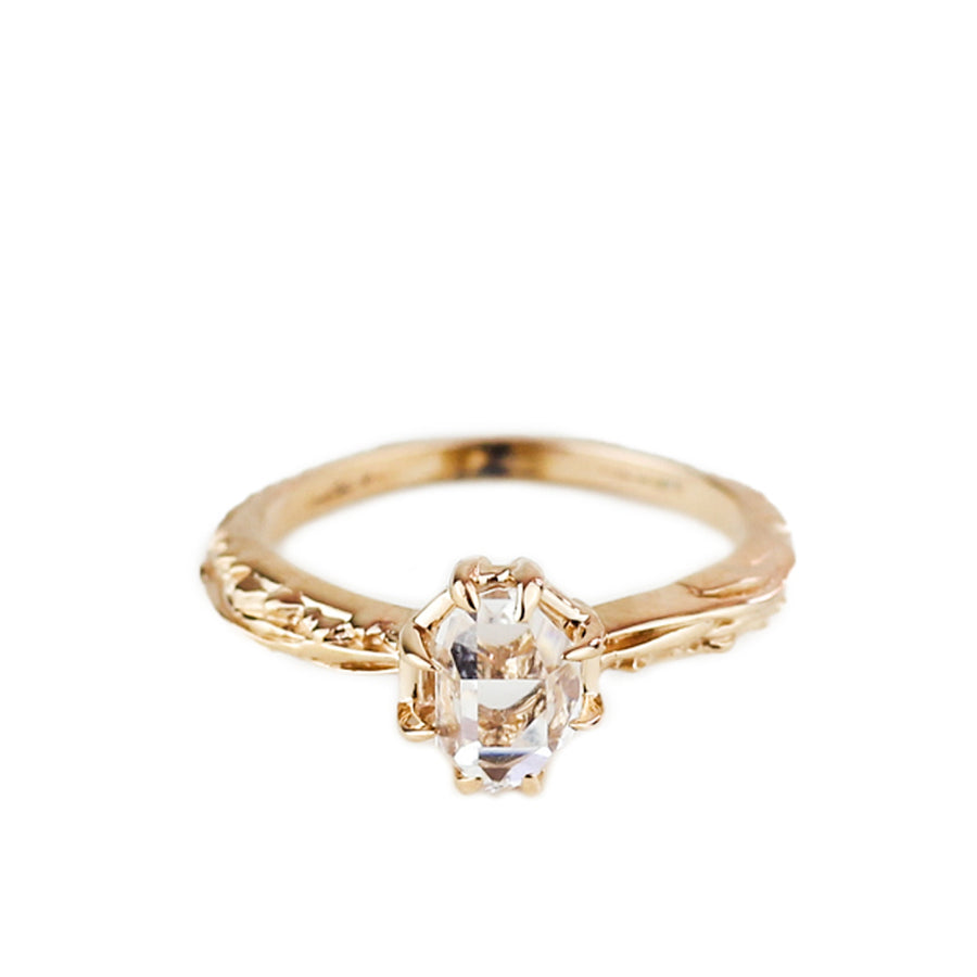 angela monaco jewelry philadelphia solid 14k rose gold and herkimer engagement ring