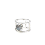 DOUBLE BAND RING | SILVER & LABRADORITE - AngelaMonacojewelry