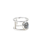 DOUBLE BAND RING | SILVER & LABRADORITE - AngelaMonacojewelry