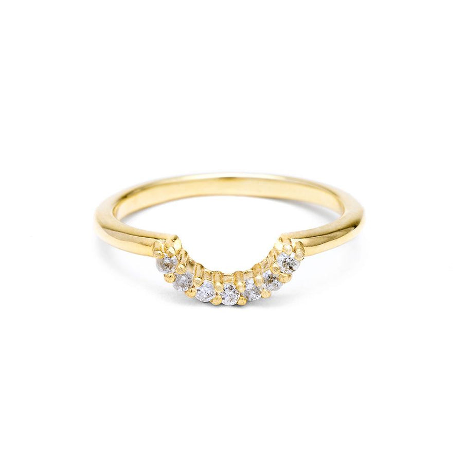 PAVE ARC CONTOUR BAND | 14k GOLD & DIAMOND - AngelaMonacojewelry