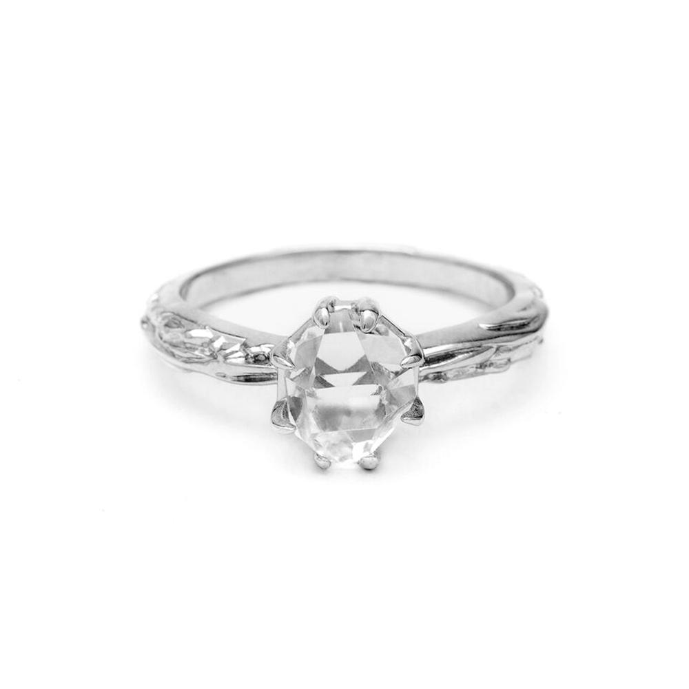 angela monaco jewelry philadelphia silver and herkimer engagement ring 