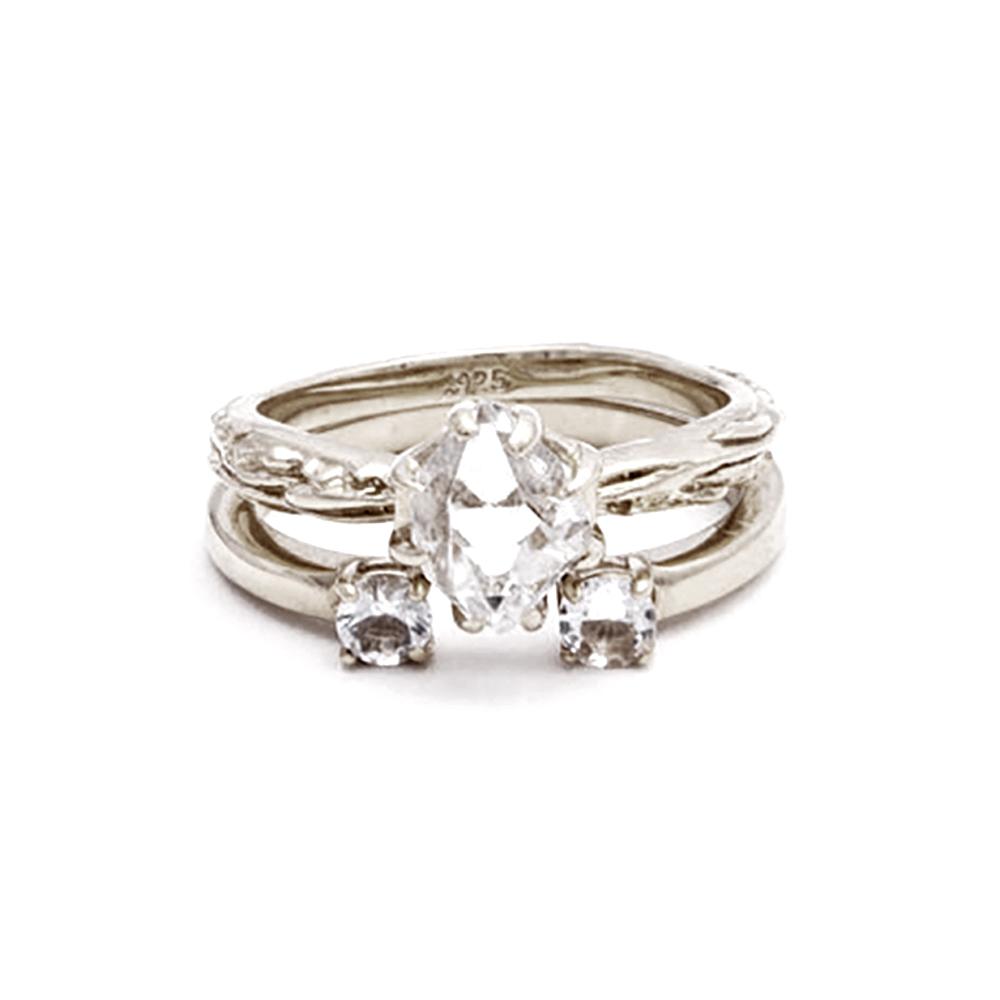 RAW SOLITAIRE UNION (No. 01) | SILVER - AngelaMonacojewelry