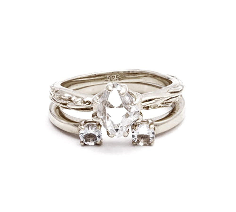 RAW SOLITAIRE UNION (No. 01) | SILVER - AngelaMonacojewelry