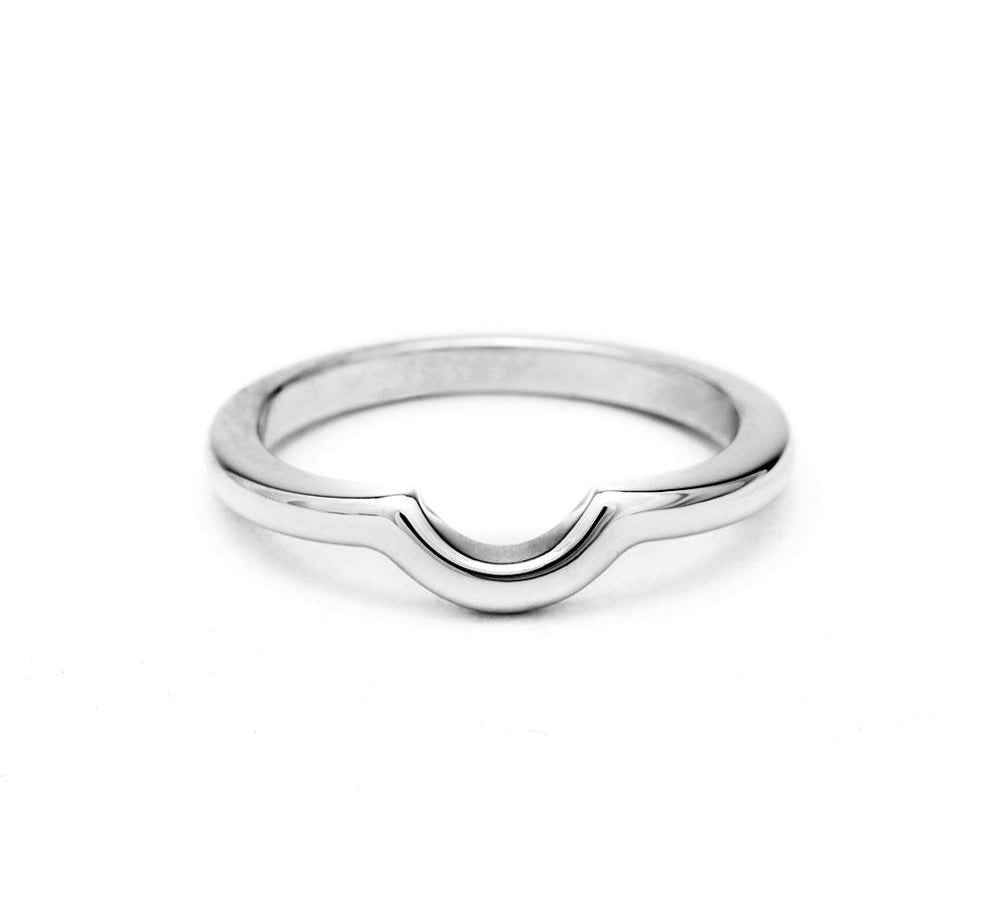 SIMPLE ARC CONTOUR BAND | SILVER - AngelaMonacojewelry