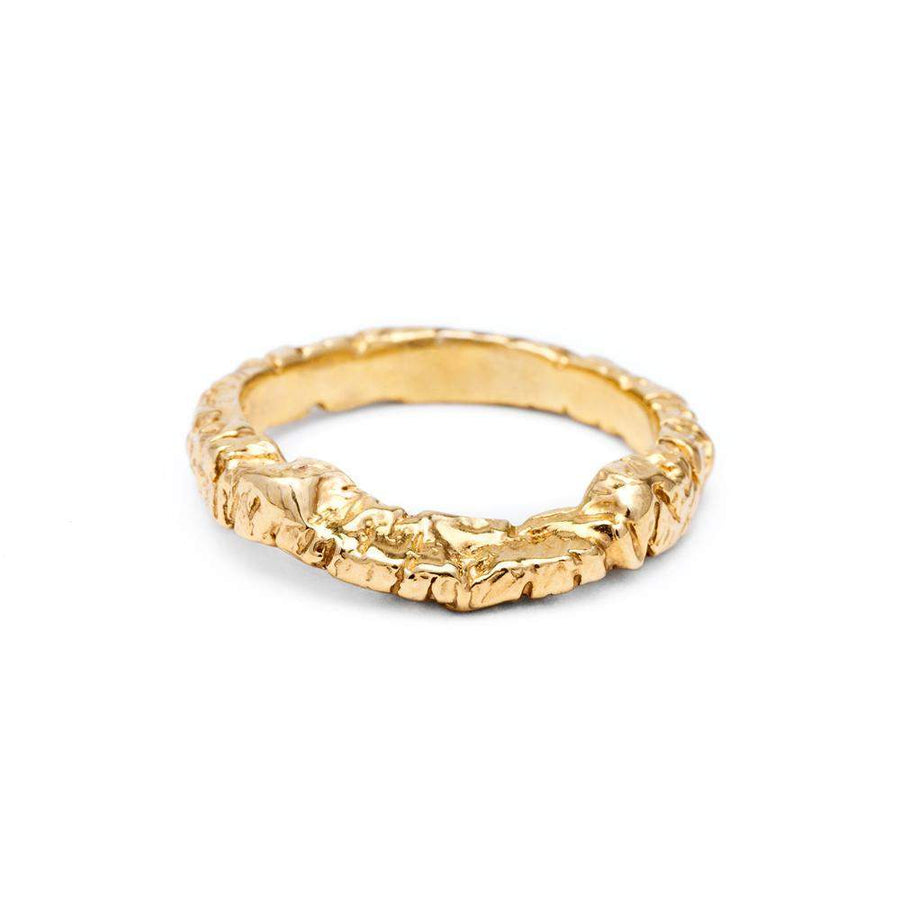 STONE AGE CONTOUR BAND | 14k GOLD - AngelaMonacojewelry