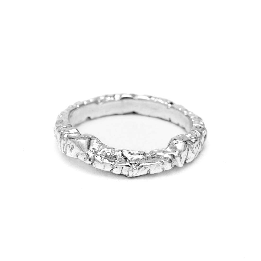 STONE AGE CONTOUR BAND | SILVER - AngelaMonacojewelry