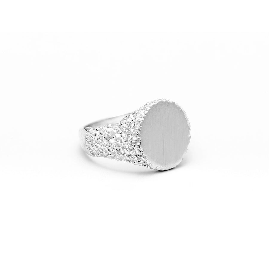 NEW | ROCKY SIGNET RING | SILVER - AngelaMonacojewelry